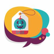 Halloween SALE flat icon with long shadow eps10 N12