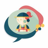 Coffee shop clerk flat icon with long shadow eps10 N16