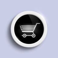 round button with a shopping trolley