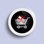 Button with a shopping cart