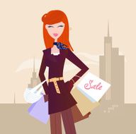 Fashion woman with shopping bags in town N2
