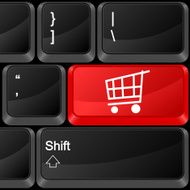 computer button shopping cart