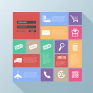 Flat user interface for webpage shop