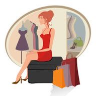 Young joyful woman with shopping bags