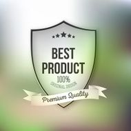 Best product shield isolated on blurred background N2