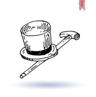 Hat icon money hat hand drawn illustration N2