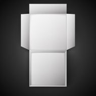 White Package Box Illustration Isolated On Black Background Product Packing