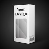 White Package Box Illustration Isolated On Black Background Product Packing N3