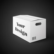 White Package Box Illustration Isolated On Black Background Product Packing N5