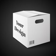 White Package Box Illustration Isolated On Black Background Product Packing N6