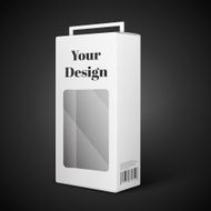 White Package Box Illustration Isolated On Black Background Product Packing N8