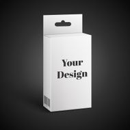 White Package Box Illustration Isolated On Black Background Product Packing N11