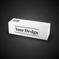 White Package Box Illustration Isolated On Black Background Product Packing N12