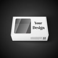 White Package Box Illustration Isolated On Black Background Product Packing N14