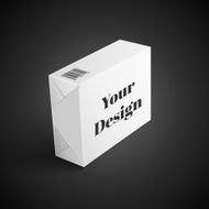 White Package Box Illustration Isolated On Black Background Product Packing N15