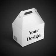 White Package Box Illustration Isolated On Black Background Product Packing N17