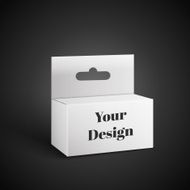 White Package Box Illustration Isolated On Black Background Product Packing N18