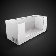 White Package Box Illustration Isolated On Black Background Product Packing N19