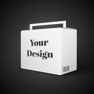 White Package Box Illustration Isolated On Black Background Product Packing N20