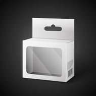White Package Box Illustration Isolated On Black Background Product Packing N21