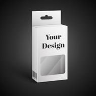 White Package Box Illustration Isolated On Black Background Product Packing N22