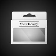 White Package Box Illustration Isolated On Black Background Product Packing N23