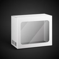 White Package Box Illustration Isolated On Black Background Product Packing N26