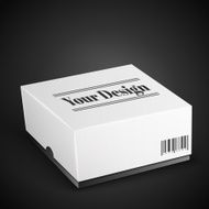 White Package Box Illustration Isolated On Black Background Product Packing N28