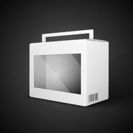 White Package Box Illustration Isolated On Black Background Product Packing N29