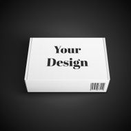White Package Box Illustration Isolated On Black Background Product Packing N30