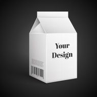 Milk Juice Beverages Carton Package Blank White On Black Background N2