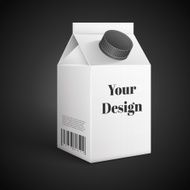 Milk Juice Beverages Carton Package Blank White On Black Background N3