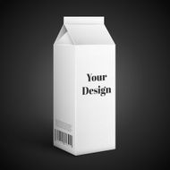 Milk Juice Beverages Carton Package Blank White On Black Background N4