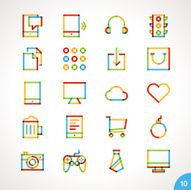 Vector Highlighter Line Icons for any purpose Set 10 N2