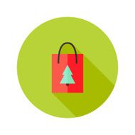 Pack with Christmas Tree Flat Icon