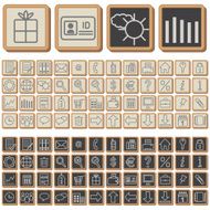 Retro business and office icons in two colors N2