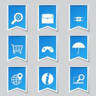 SEO Internet Sign Label Vector Blue Icon Design Set 10