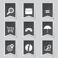 SEO Internet Sign Label Vector Black Icon Design Set 10
