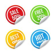 Big Sale Tags with Curled Edge