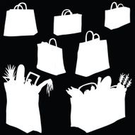 vector silhouette of different packages