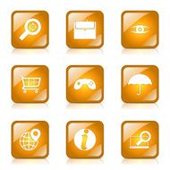 SEO Internet Sign Square Vector Yellow Icon Design Set 10 N5