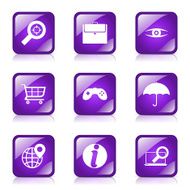 SEO Internet Sign Square Vector Violet Icon Design Set 10 N7