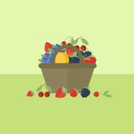 Card with berries in flat style Vector illustration N2