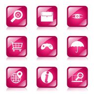 SEO Internet Sign Square Vector Pink Icon Design Set 10 N7