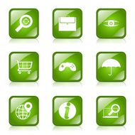 SEO Internet Sign Square Vector Green Icon Design Set 10 N7