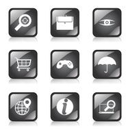 SEO Internet Sign Square Vector Black Icon Design Set 10 N7