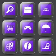 SEO Internet Sign Square Vector Violet Icon Design Set 10 N8