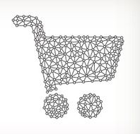 Shopping Cart on triangular node royaltfree vecotr graphic