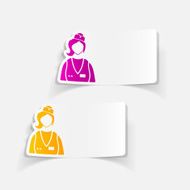 realistic design element saleswoman N13