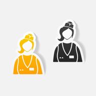 realistic design element saleswoman N15